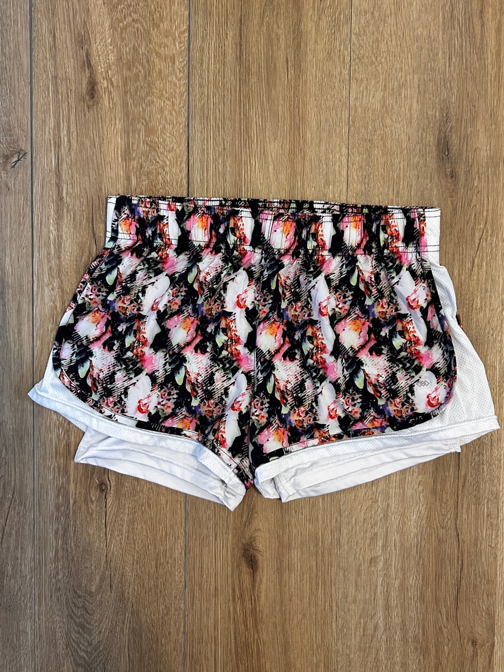 Women’s Floral Athletic Shorts with White Inner Layer